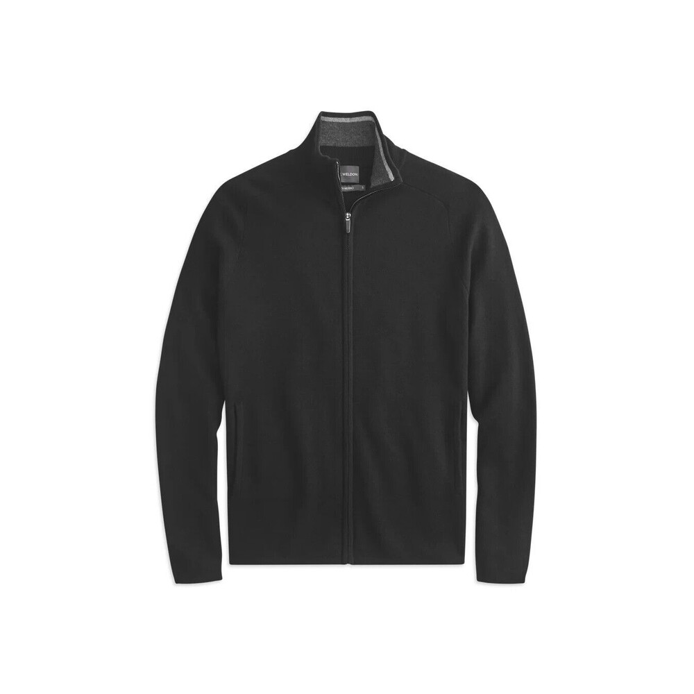 Mack Weldon Tech Merino Full Zip Sweater Mens Black Medium MSRP $188